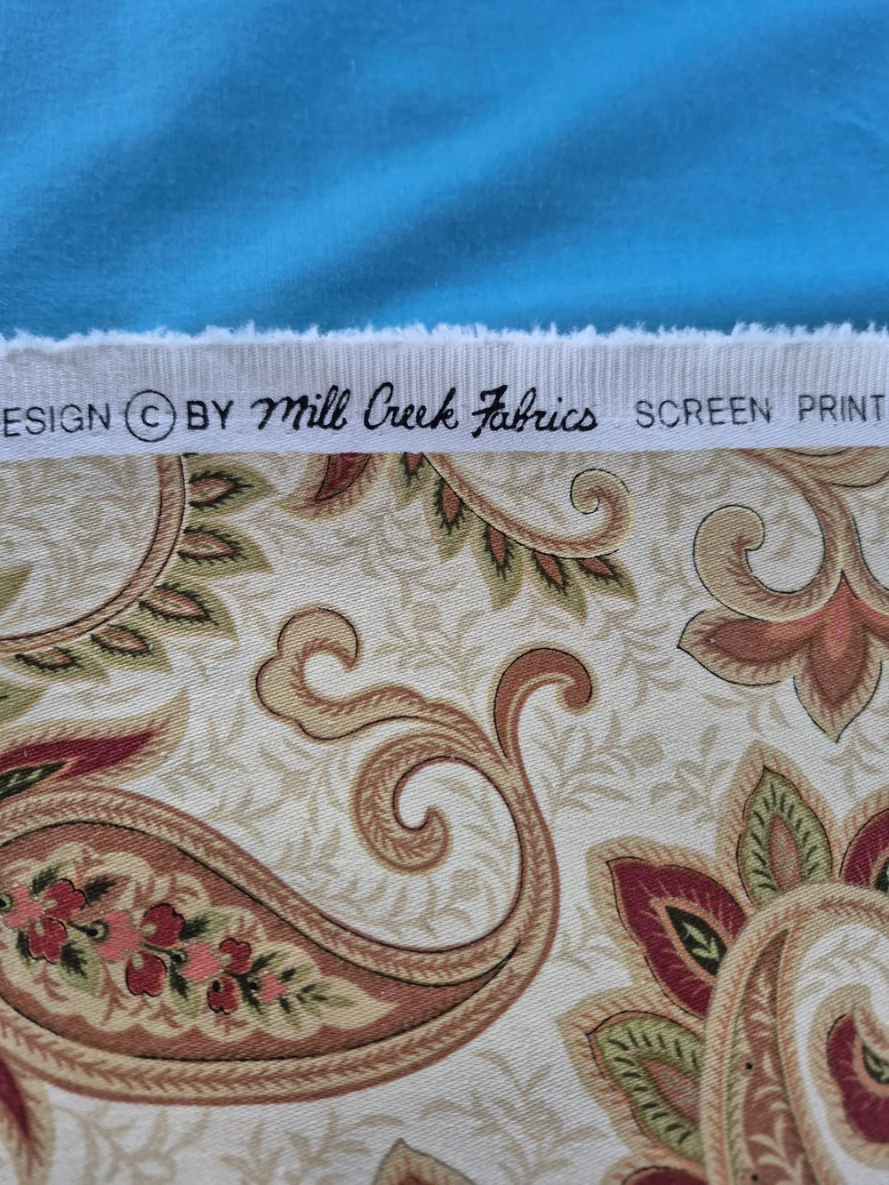 Paisley Gold Multicolor Home Decor Cotton Fabric 1 Yard 58” wide Mill Creek Sewi